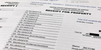 Акт вилучення документів у маєток колишнього президента США Дональда Трампа у Мар-а-Лаго