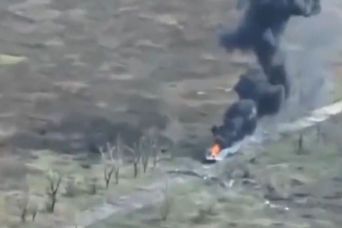 Німецька міна спалила російську БМП на Донбасі