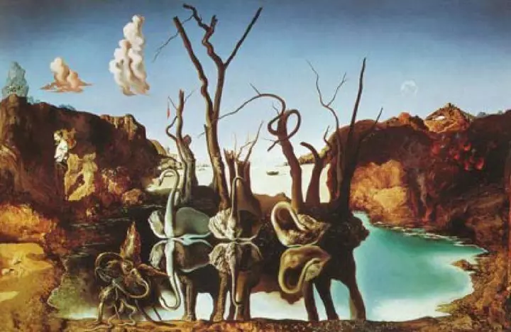 Лебеді, що відбиваються у слонах