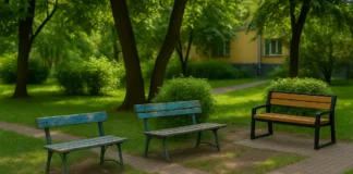 Як зіпсувати гарний двір трьома різними лавками лавочка